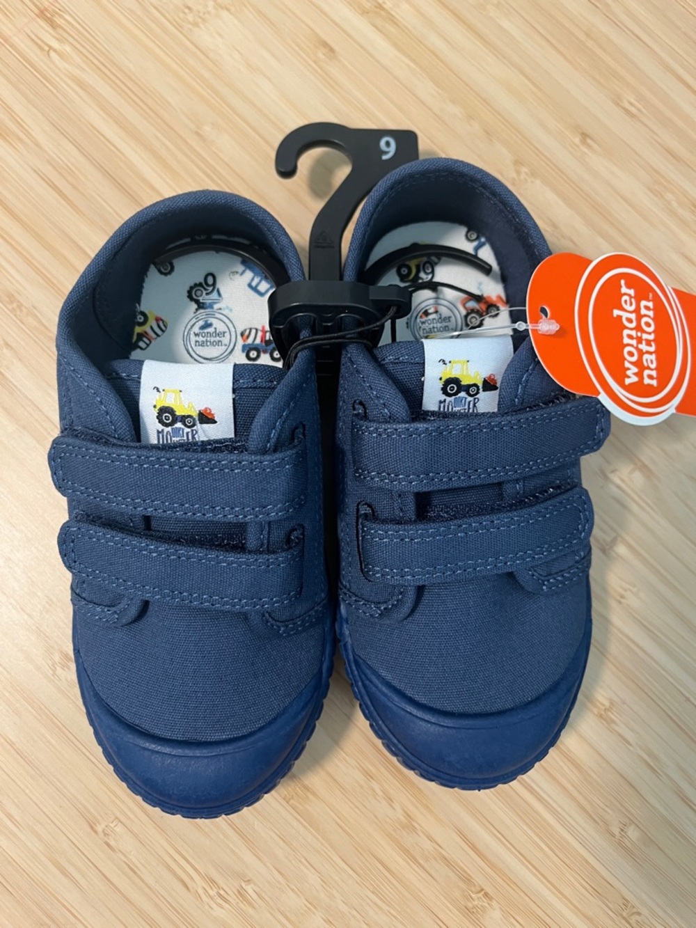 wonder nation Navy Blue Double-Strap Kids Sneakers size 9